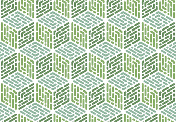 Abstract geometric pattern. A seamless vector background. White and green ornament. Graphic modern pattern. Simple lattice graphic design