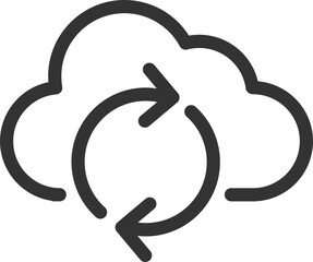 Poster - Technology icon vector cloud computing connection. Big data global server. Line design symbol.
