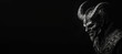 © JoelMasson - Black and white photorealistic studio portrait of the demonic being lucifer the devil on black background. Generative AI illustration
