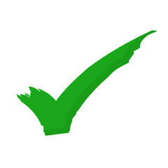 Poster - Handwritten emphasis check mark icon. Done. Correct answer. Vector.