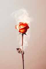 Wall Mural - A rose that ignites a fire.