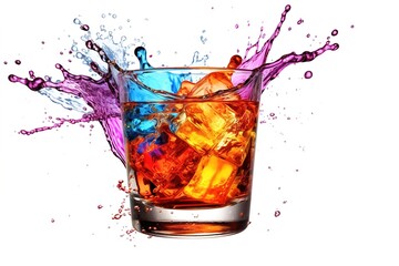 Poster - cocktail in glass isolated on white background. Generated by AI.
