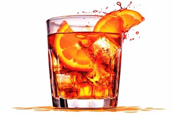 Poster - cocktail in glass isolated on white background. Generated by AI.
