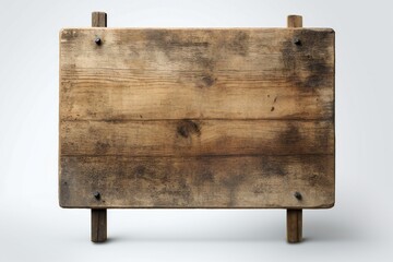 Wall Mural - Vintage rustic empty billboard sign on white background