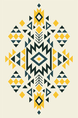 Wall Mural - Native American style. Tribal vector  pattern. Native Indian ornament. Folk embroidery and Mexican style. Aztec geometric art.