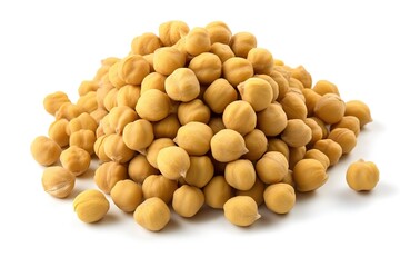 Poster - bunch of chickpeas isolated on white background. Generated by AI.