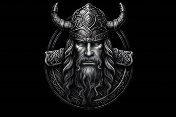 Wall Mural - Viking art medieval style old culture background Generative AI