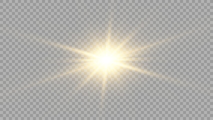 Vector transparent sunlight special lens flare light effect. PNG. Vector illustration	