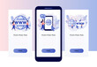 World wide web. Globe internet search concept. WWW icon. Tiny people looking for information on websites. Screen template for mobile, smartphone app. Modern flat cartoon style. Vector illustration