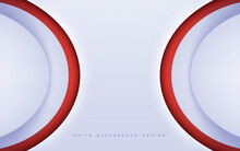 White Abstract Background With Red Circular Layers