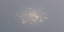 Light Effect With Lots Of Shiny Shimmering Particles Isolated On Transparent Background. Vector Star Cloud With Dust.	
