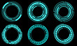 Set of sci fi circle user interface elements technology futuristic design modern creative vector