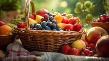 A Basket Full Of Mixed Fruits