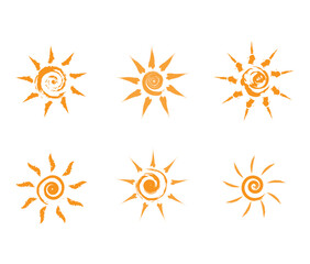 Wall Mural - set of sun icons