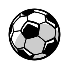 Soccer ball illustration. Football club symbol. Sport object in cartoon style.