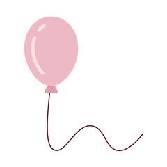 Poster - single balloon semi flat colour vector object. helium balloon floating. happiness concept. editable 