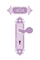 Poster - lever door handle vector empty state illustration. editable 404 not found for ux, ui design. open do
