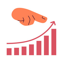 Poster - increase profits graph flat concept vector spot illustration. grow business revenue arrow 2d cartoon