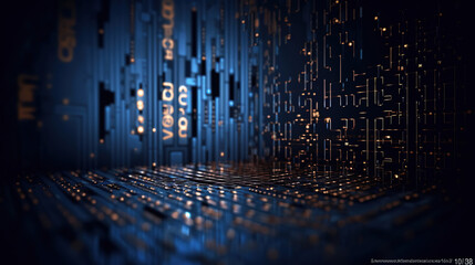 Ai generated illustration digital binare code background