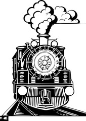 Canvas Print - steam locomotive Vector