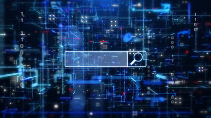 Aufkleber - AI technology power search engine button optimization. Digital data command prompt for article automatic generator illustration concept.