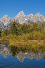 Poster - Beautiful Reflection Landscape in the Tetons in Autumn