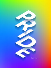 Sticker - Pride Month Gradient Poster. Vector Illustration of Modern Conceptual Promotion. Gay and LGBT Support.