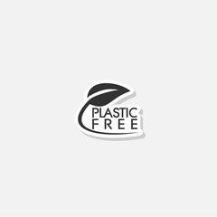 Wall Mural - Plastic free sicker icon isolated on white