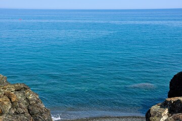 the coast and the sea between cogoleto and varazze liguria italy