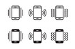 Mobile phone vibrating icon vector ringtone symbols for app web logo banner icon button - Vector	File
