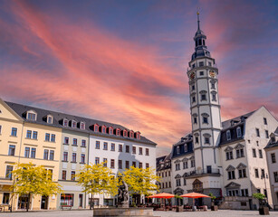 City hall with market square of Gera in Thuringia