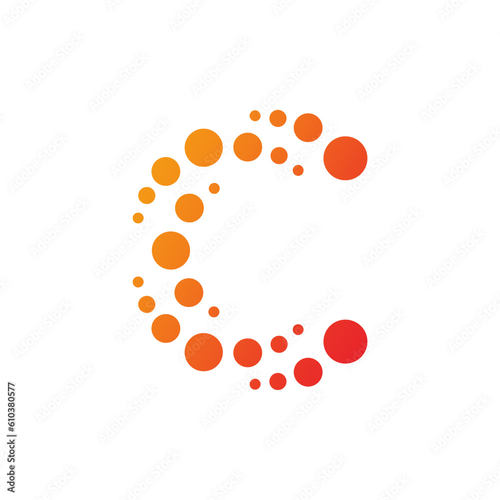 Dot technology letter c brand logo vector image Stock Vector | Adobe Stock