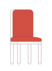 Poster - Comfortable chair semi flat colour vector object. Patio seating furniture. Living room sitting. Editable cartoon clip art icon on white background. Simple spot illustration for web graphic design