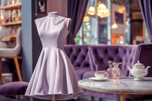 Elegant Woman's Wedding Dress In The Clothing Store. Super Photo Realistic Background, Generative Ai Illustration