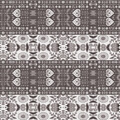 Country cottage grey intricate damask seamless pattern. 2 Tone french style background. Simple rustic fabric textile for shabby chic patchwork. 