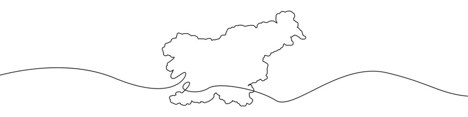 Poster - map of slovenia icon line continuous drawing vector. one line map of slovenia icon vector background