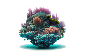 Poster - reef is isolated on a white background. Generated by AI