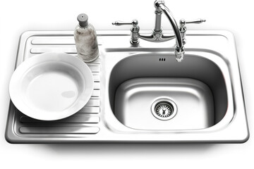 Poster - kitchen sink isolated on white background. AI generated