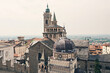 Aerial view of the Basilica di Santa Maria Maggiore in Citta Alta (Upper town) in Bergamo, Italy
