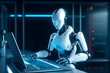Digital Companion. AI Robot Assisting Online. AI generated.