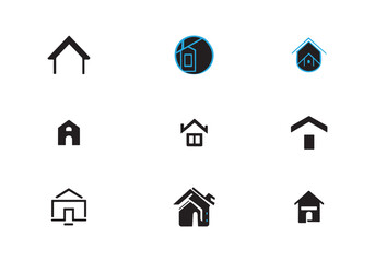 : minimal style house LOGO design illustration.eps