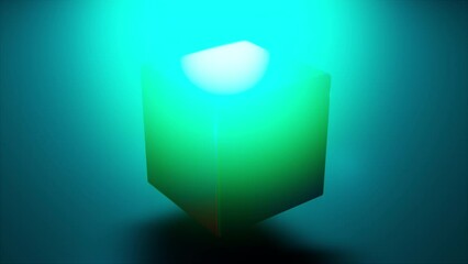 Poster - rainbow light cube. computer generated 3d render