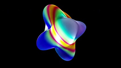 Poster - Raindow displaced sphere. Computer generated 3d render