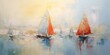AI Generated. AI Generative. Illustration of painted oil draw ink yacht ship sail boat. Vacation adventure nautcal vibe. Graphic Art