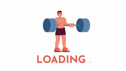 Aufkleber - Animated powerlifter loader. Latino american man deadlifting. Power lifting. Flash message 4K video footage. Isolated color loading animation with alpha channel transparency for UI, UX web design