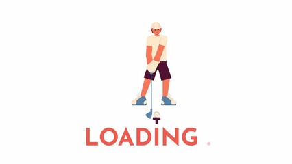 Aufkleber - Animated golfer loader. Young male golfer playing golf. Flash message 4K video footage. Golf country club. Isolated color loading animation with alpha channel transparency for UI, UX web design