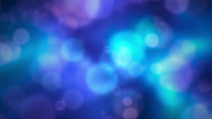 Wall Mural - abstract animated blue background with bokeh lights particles