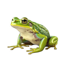 Green frog isolated on white created with Generative AI