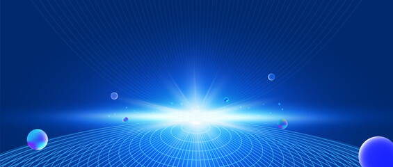 Wall Mural - abstract blue background with ball