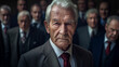 © wetzkaz - in a business suit, an old man, elderly man and in the background a group of old men, team group or company